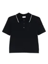Moncler Knitted Polo Shirt In Black