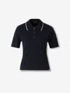 Moncler Knitted Polo Shirt In Black
