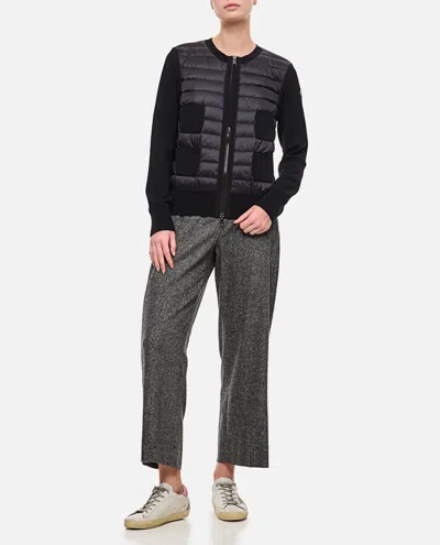 Moncler Knitted Sleeve Jacket In Black
