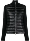 Moncler Black Padded Zip-up Cardigan In Black