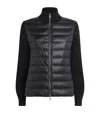 Moncler Padded Wool Cardigan In Black