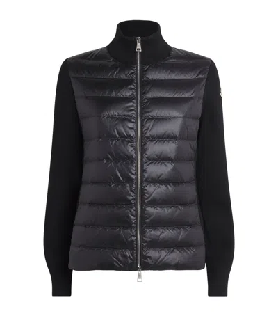 MONCLER KNITTED-SLEEVE QUILTED CARDIGAN