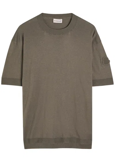 Moncler Knitted T-shirt In Brown