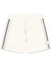 Moncler Knitted-trim Track Shorts In Neutrals