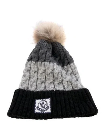 Pre-owned Moncler Knitted Wool Beanie In Black