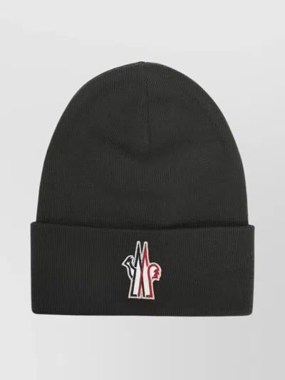 MONCLER KNITTED WOOL HAT RIBBED CUFF