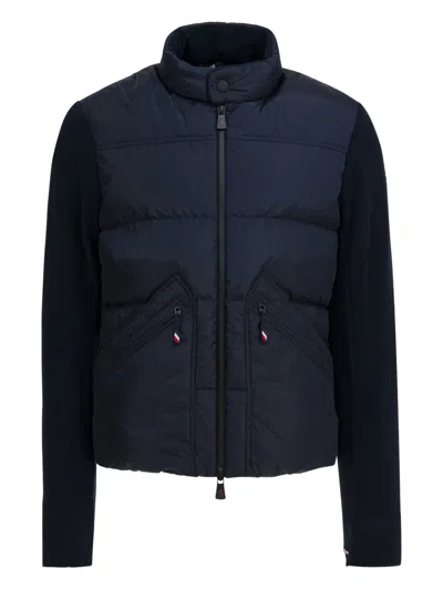 Moncler Lightweight Down Jacket With Logo Jackets And Coats Blue