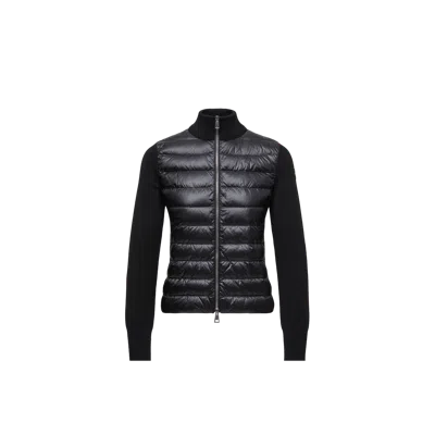 Moncler Knit-trimmed Quilted Down Jacket In Black