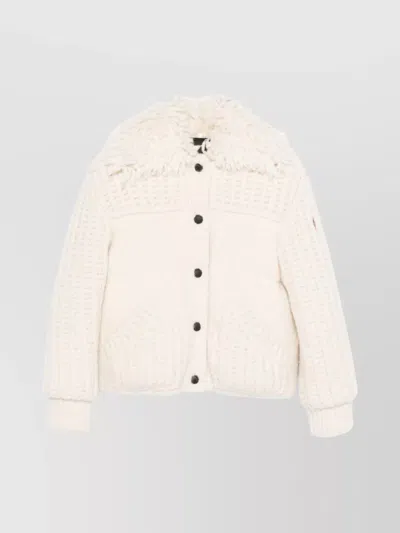 MONCLER KNITWEAR CARDIGAN WITH HIGH COLLAR AND POCKETS