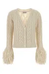 Moncler Alpaca Blend Cardigan V-neckline In Neutral