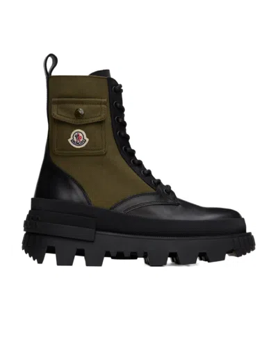 Moncler Khaki Konture Pocket Boots In P98 Military