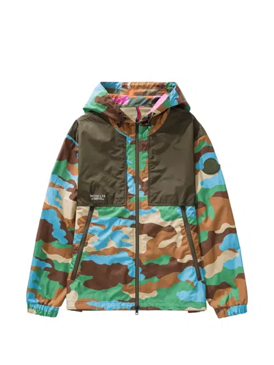 Moncler Kounde Camouflage Hooded Jacket In Animal Print