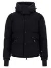 Moncler Down Jacket With Hood And Zippered Pockets In Black