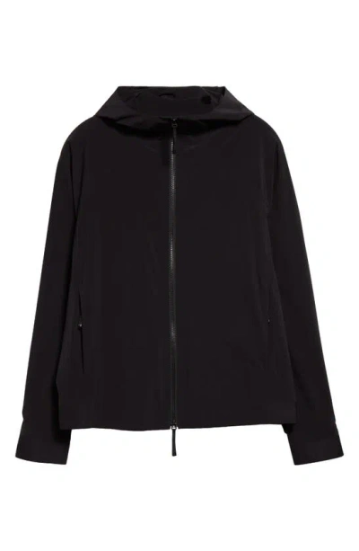 Moncler Kurz Hooded Water Repellent Windbreaker In Black