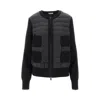 Moncler Wool Padded Cardigan With Zip Clothing In Black