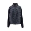 Moncler L And Padded Nylon Full-zip Cardigan In Blue