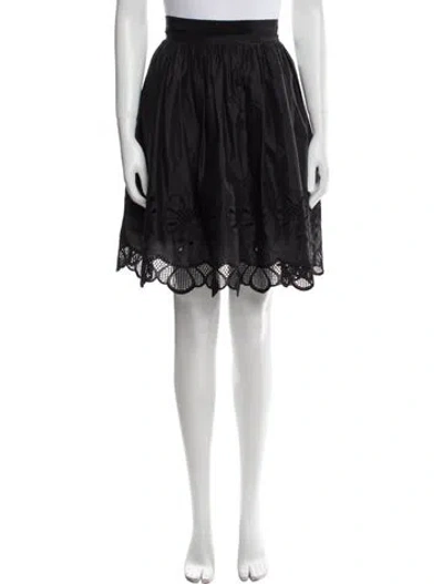 Pre-owned Moncler Lace Pattern Knee-length Skirt In Black