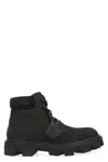 Moncler Lace-up Boots Peak City In Leather In Black