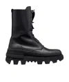 Moncler Lace-up Combat Boots In Black