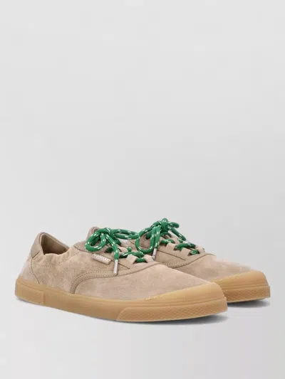Moncler Lace Up Low Top Sneaker Sabot Style In Brown