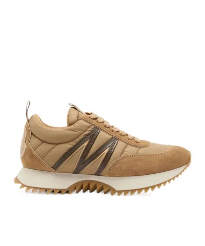 Moncler Laced Sneakers In Nude
