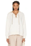 Moncler Laced Up Hoodie In White