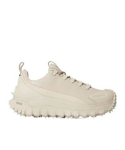 Moncler Lace-up Platform Sneakers In Nude