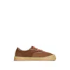 Moncler Luxe Suede Lace-up Sneakers For Women In Brown