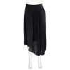 Moncler Ladies Black Asymmetric Pleated Skirt In Black
