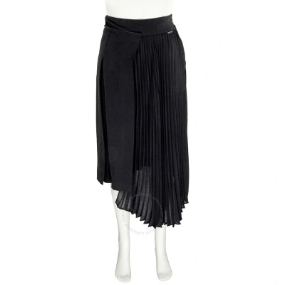 Moncler Ladies Black Asymmetric Pleated Skirt