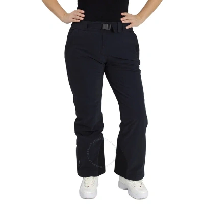 Moncler Ladies Black Buckled Ankle-zip Straight Trousers