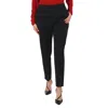 Moncler Ladies Black Straight Leg Canvas Trousers In Black