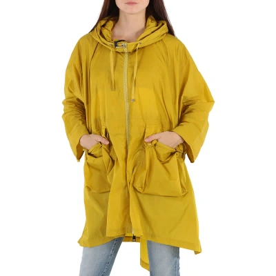 Pre-owned Moncler Ladies Dark Yellow High-low Rain Coat