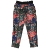 MONCLER MONCLER LADIES FLORAL PRINT CROPPED SILK TROUSERS