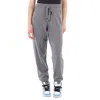 Moncler Ladies Grey Cotton Tapered Track Pants, Size Medium In Grey