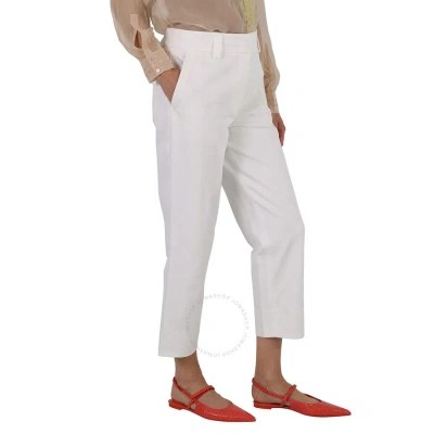 Moncler Ladies Natural Cotton Gabardine Cropped Trousers