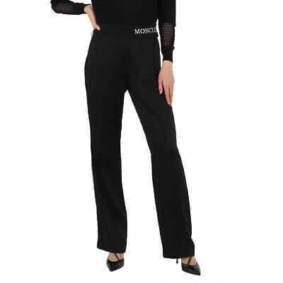 Pre-owned Moncler Ladies Side Stripe Tracksuit Pants In Black