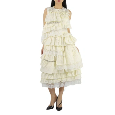 Moncler Ladies Simone Rocha Ruffled Shell Dress In White