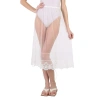 Moncler Ladies White/black Layered Tulle Midi Skirt In White/black