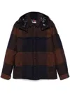 Moncler Ladurns Buffalo Plaid Down Shirt Jacket In Schwarz