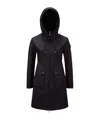 Moncler Laerte Logo-patch Parka Coat In Black