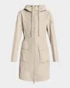 Moncler Laerte Long Hooded Parka In Multi