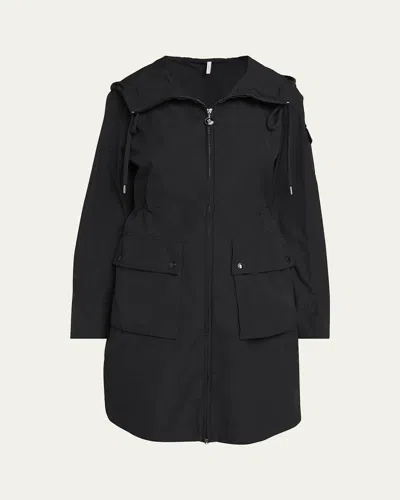 Moncler Laerte Long Hooded Parka In Black
