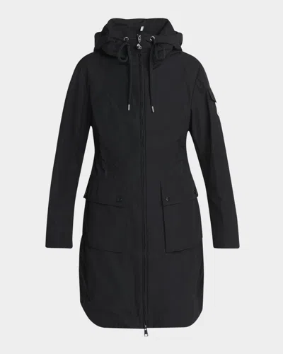 Moncler Laerte Long Hooded Parka In Black