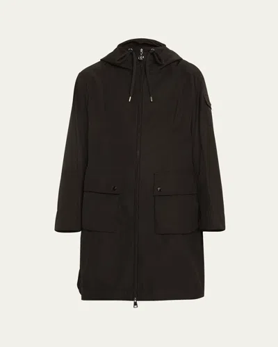 Moncler Laerte Long Parka Jacket In Beige