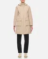 Moncler Short Parka With Stand-up Collar And Flap Pockets In White