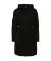 Moncler Mini Drawstring Hooded Jacket With Zip Closure In Black