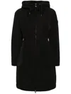 Moncler Mini Drawstring Hooded Jacket With Zip Closure In 黑色