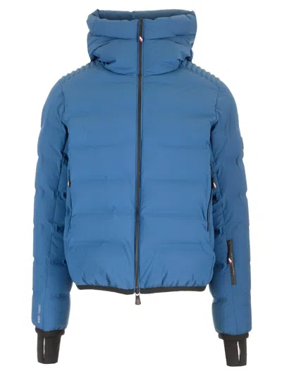 Moncler Lagorai Short Down Jacket In Blue