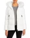 Moncler Laiche Quilted Hooded 750 Fill Power Down Jacket With Removable Faux Fur Trim In White